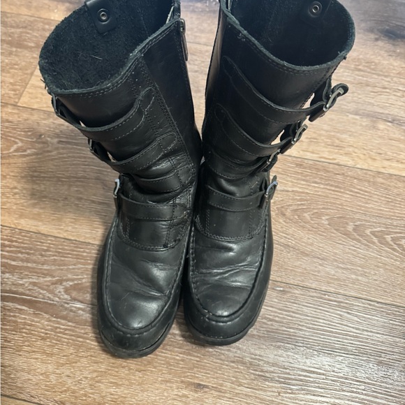 Harley-Davidson Black Leather Combat Boots - Picture 1 of 6